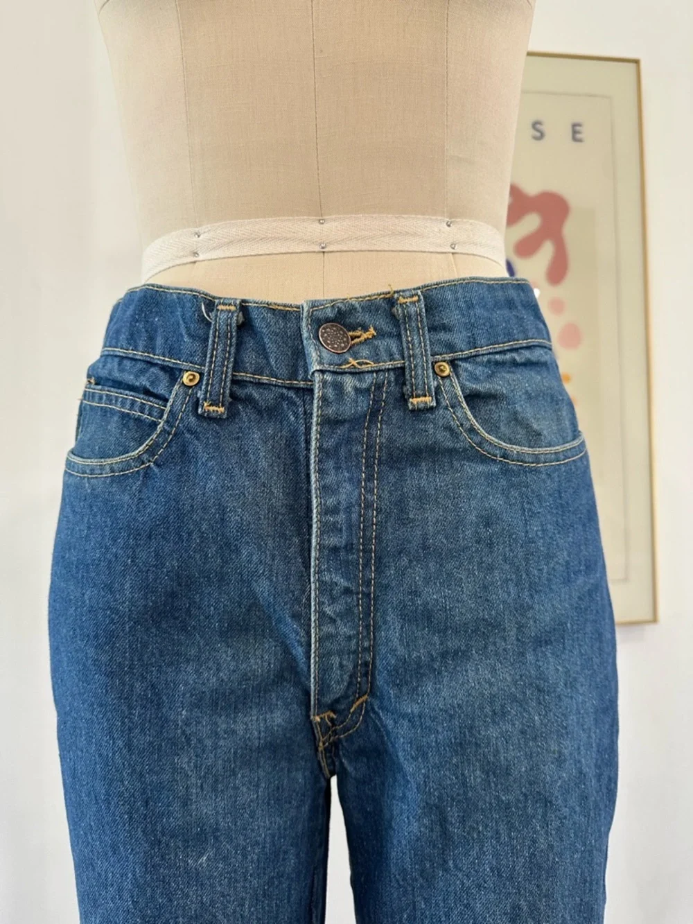 Vintage 70’s Classic High-Rise Straight Leg Jeans - Picture 4 of 16